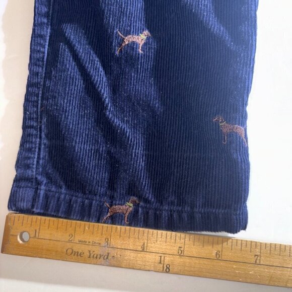 Hartstrings Embroidered Navy Corduroy Pants with Chocolate Lab Dog - size 6 - Picture 6 of 9
